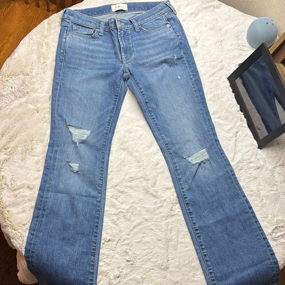 7 For All Mankind Light Blue Straight Leg Jeans